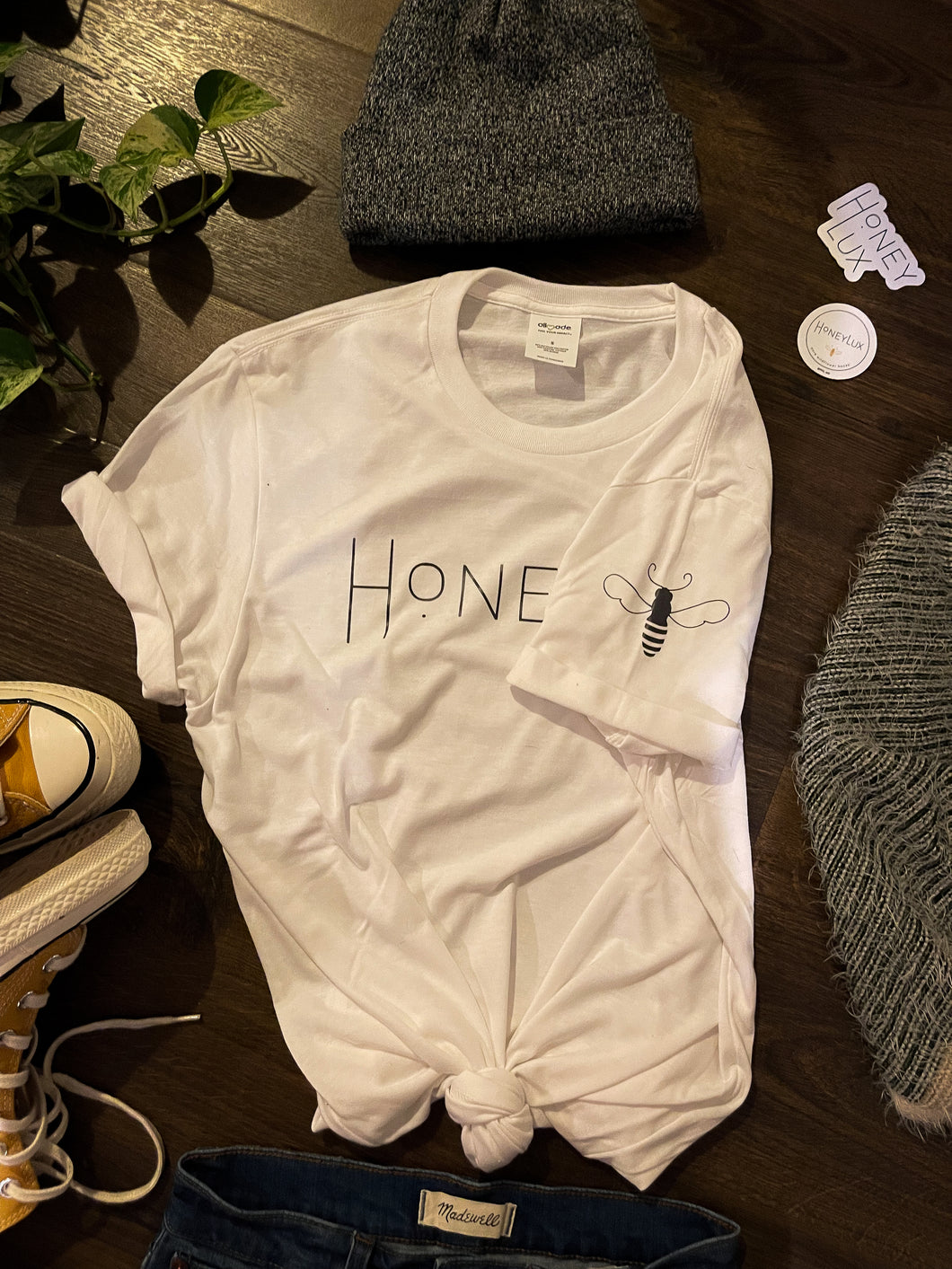 HoneyLux Logo Tee in White