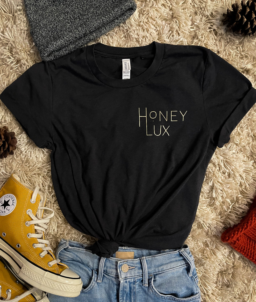 HoneyLux Logo Tee in Charcoal Grey